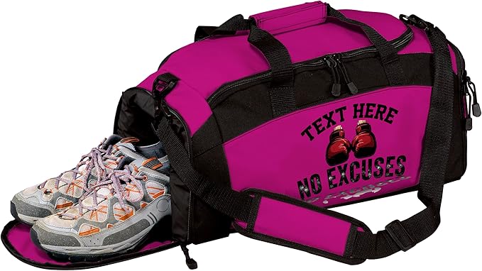 Personalized Boxing Duffle Bag with Name – Durable Gym Bag for Fighters, Custom Training Gear Bag with Shoe Compartment for Gloves & Equipment