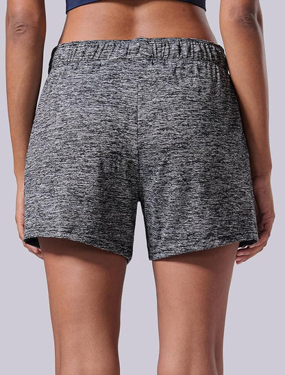 Liberty Imports 1 or 5 Pack Womens Lounge Workout Shorts with Zipper Pockets 5" Inseam Lightweight Athletic Casual Shorts