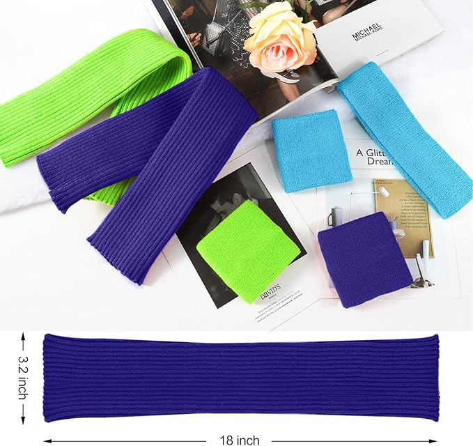 Leg Warmers for Women 80s Headband Wristbands Neon Leg Warmers Set for Sport Yoga - 80s Workout Clothes 90s Outfit for Women