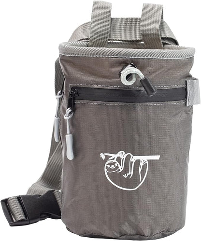 Chalk Bag for Rock Climbing, Climbing Chalk Bag for Bouldering with 2 Large Zipper Storage Pockets, Premium Gym Chalk Bag for Weightlifting, Great Gift and Rock Climbing Gear