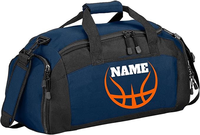 Personalized Basketball Duffle Bag – Custom Name & Team Logo Gym Bag for Boys & Girls – Large Sports Travel Bag with Shoe Compartment – Basketball Practice & Tournament Gear