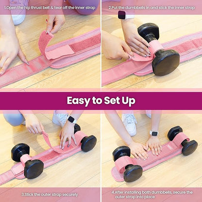 Hip Thrust Belt, Balency Hip Thrust Belt for Dumbbells Heavy, Booty Belt for Hip Thrust, Slip-Resistant Padding Hip Thrust Belt for Gym or Home Workouts, Hip Thrust Band for Dumbbell Kettlebell Plate