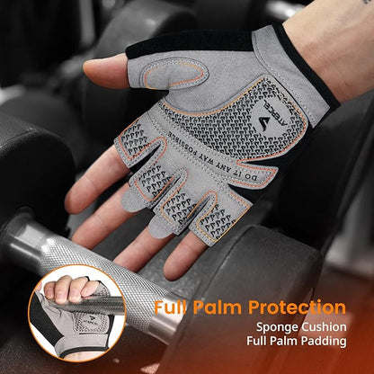 ATERCEL Weight Lifting Gloves Full Palm Protection, Workout Gloves for Gym, Cycling, Exercise, Climbing, Breathable, Super Lightweight for Mens and Women