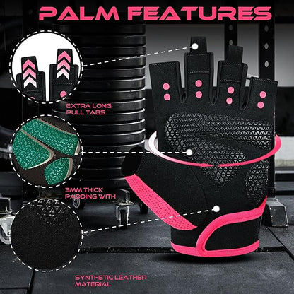 BEAST RAGE Workout Gloves for Men & Women - Fingerless Gym Gloves with Palm Protection, Breathable & Lightweight for Weightlifting, Cycling & Pull Up