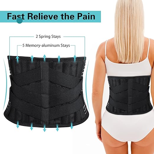 Back Brace for Lower Back Pain Relief, Anti-skid Lumbar Support Belt With Mesh for Women Men, Adjustable Lumbar Support Brace for Sciatica, Scoliosis, Body Shape Waist Trainer for Heavy Lifting, Gym, Workouts (M)