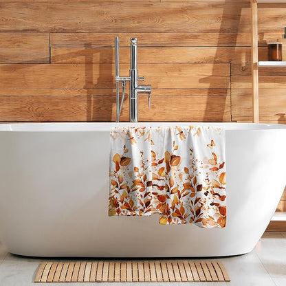 Orange Fall Hand Towels Set of 2 Eucalyptus Decorative Fingertip Towels Watercolor Plant Leaves with Floral Butterfly Towels Rustic Super Soft Face Towel for Bathroom Home Hotel Gym Kitchen Decor