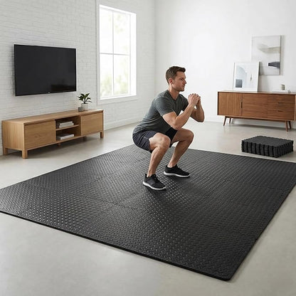 BalanceFrom Puzzle Exercise Mat 3/4" Thick, EVA Interlocking Foam Floor Tiles for Home Gym, Mat for Home Workout Equipment, Floor Padding for Kids, Multiple Sizes and Colors