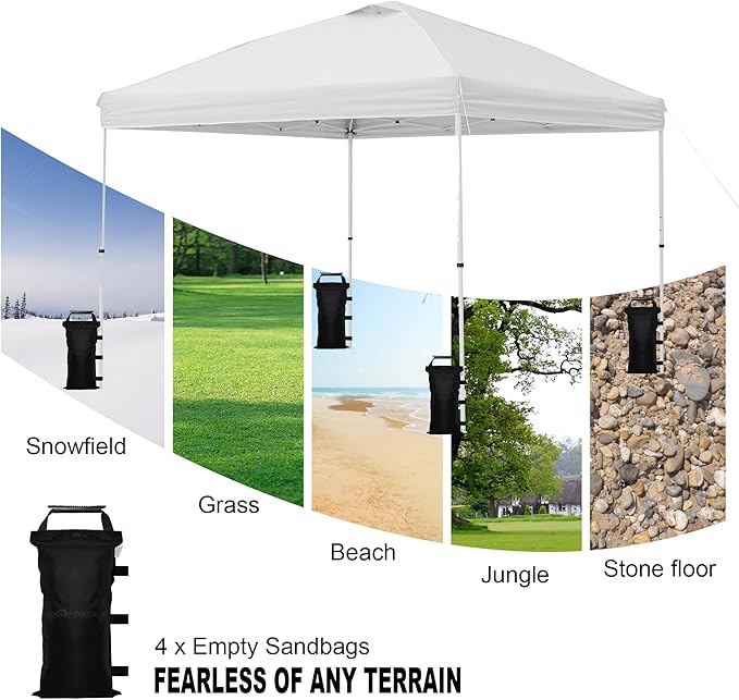 16 Pack (NO Sand) SANWAY 448 LBS Sand Bags for Canopy -Portable and Durable to Secure Tents, Canopies, and Umbrellas at Outdoor Events (Black)