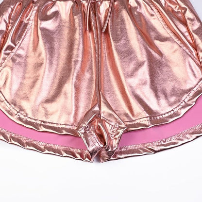 Perfashion Women's Metallic Shorts Summer Sparkly Hot Outfit Shiny Short Pants