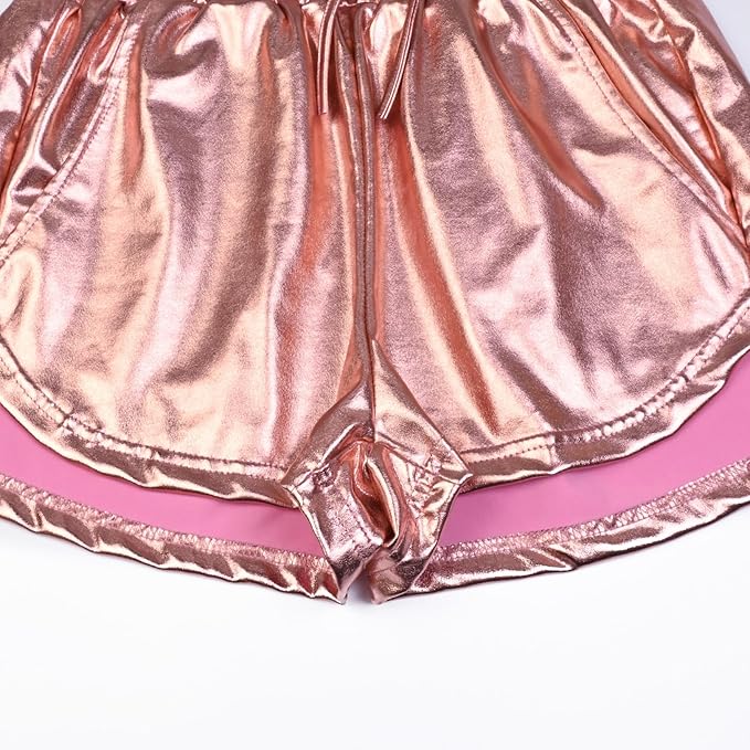 Perfashion Women's Metallic Shorts Summer Sparkly Hot Outfit Shiny Short Pants