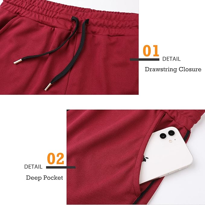 Surenow Mens Running Gym Shorts 3 Inch Breathable Lightweight Athletic Sport Shorts Training Workout Shorts with Pockets