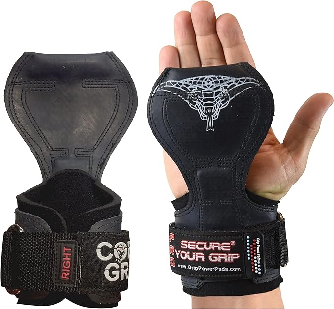 Cobra Grips PRO Weight Lifting Gloves Heavy Duty Straps Alternative with Power Lifting Hooks Padded Wrist Support for Deadlifts & Bodybuilding