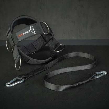 AmStaff Fitness Neck Harness for Weight Lifting – Adjustable Head & Chin Strap for Neck Strength, Muscle Building, Workout Training & Injury Recovery Support