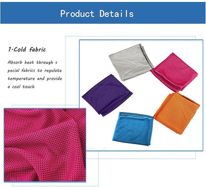 5 Pack Cooling Towel 47"x13.78"(120x35cm) Microfiber, Soft Breathable Chilly Towel Stay Cool for Yoga, Sport, Gym, Workout, Camping, Fitness, Running(5, Grey+Blue+Rose Red+Purple+Orange)