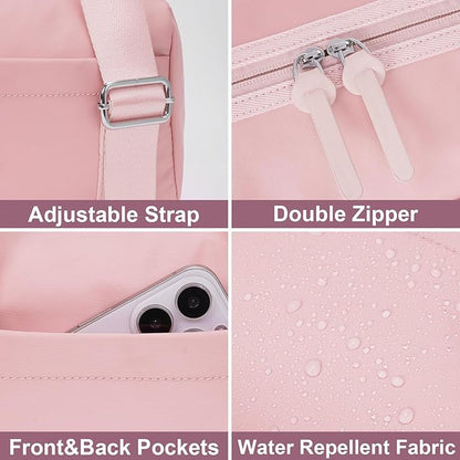 Mini Gym Bag Small Duffle Bags Tote for Women Pink Workout Bag Lightweight for Weekender Travel Sports Yoga Fitness