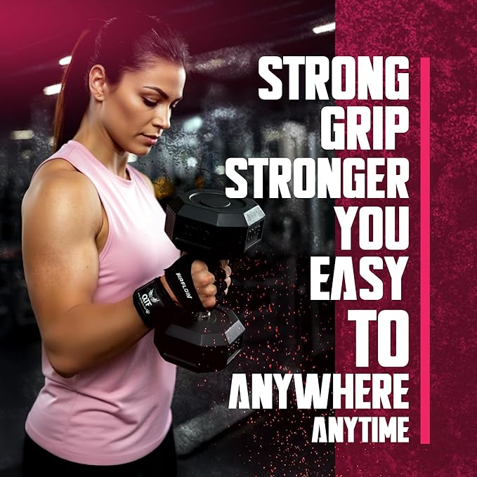 QTF Ventilated Weight Lifting Gloves for Men & Women Workout Gym Fitness Extra Grip with Wrist Support Wrap Cross fit Pull-ups Barbell Training Sports