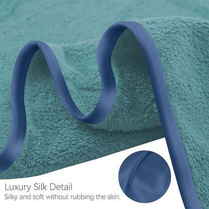 TENSTARS Silk Hemming Hand Towels for Bathroom - Quick Drying - Ultra Soft Microfiber Absorbent Towel for Bath Fitness, Gym, Shower, Hotel, and Spa - 16x28 Inch | Set of 6, Teal