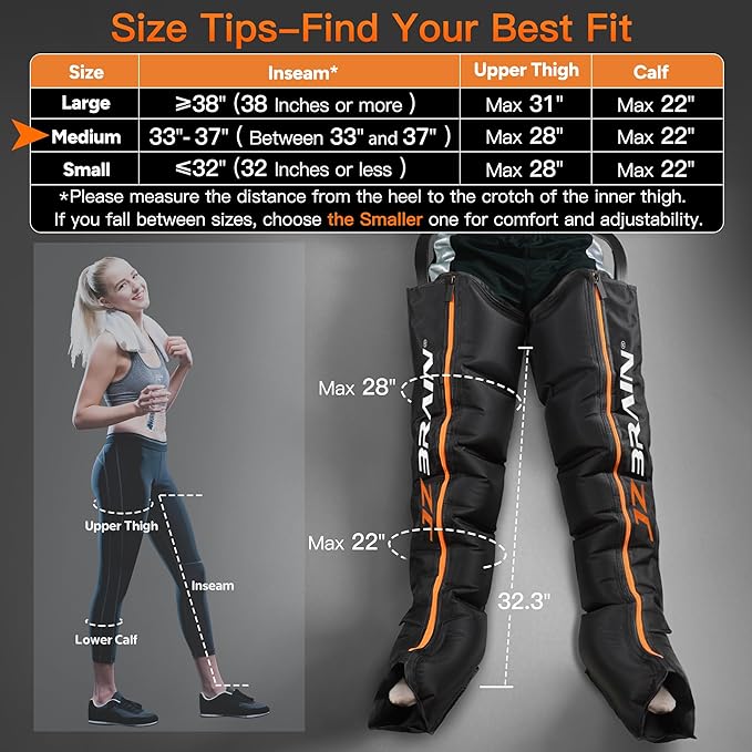 Sequential Air Compression Recovery System : Professional Full Leg Compression Boots for Circulation and Pain Relief - Sequential Device for Muscle Relaxation - for Athletes,Women,Men