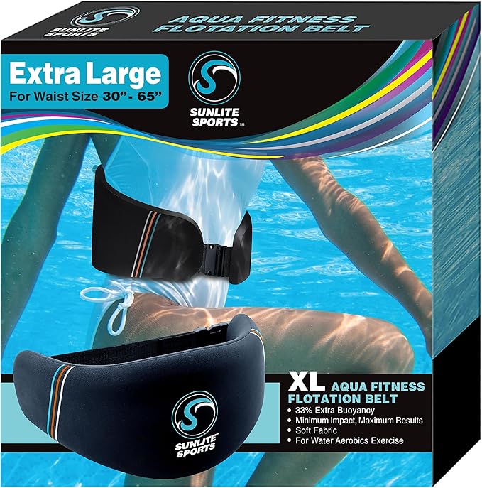 Sunlite Sports AquaFitness Deluxe Flotation Swimming Belt - Water Aerobics Equipment for Pool, Low-Impact Workout