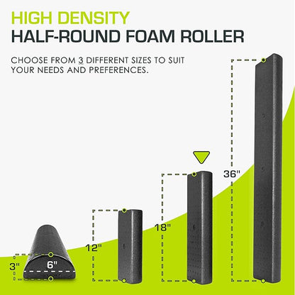 ProsourceFit High Density Foam Rollers - inches long. Firm Full Body Athletic Massager for Back Stretching, Yoga, Pilates, Post Workout Trigger Point Release