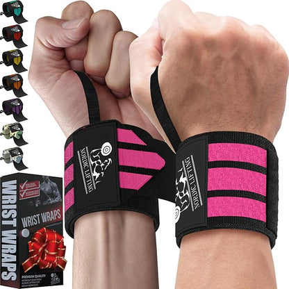 Nordic Lifting Wrist Wraps (1 Pair/2 Wraps) – Lifting Wrist Wraps with Thumb Loop for Weightlifting, Powerlifting & CrossFit – Durable Wrist Support Straps for Men & Women – Gym Essentials for Heavy Lifts