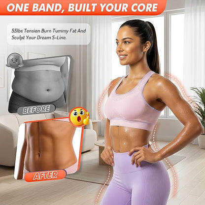 Pedal Resistance Band with Handle | Upgraded 55LBS Exercise Resistance Bands for Core, Abs, Legs, Glutes, Arms, Strength, Physical Therapy, Pilates, Sit Up Workout Equipment for Women Home Gym