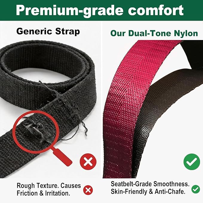 Stretching Strap with 10 Loops – Non-Elastic Yoga Strap for Physical Therapy, Knee Replacement Recovery & Plantar Fasciitis – Leg Stretcher Band for Flexibility & Hamstring Rehab