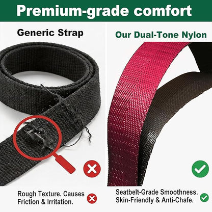Stretching Strap with 10 Loops – Non-Elastic Yoga Strap for Physical Therapy, Knee Replacement Recovery & Plantar Fasciitis – Leg Stretcher Band for Flexibility & Hamstring Rehab