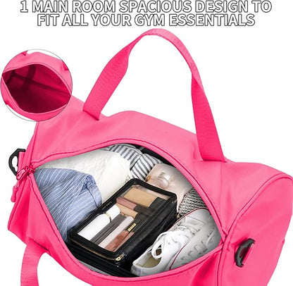 Mini Gym Bag for Women Small Duffle Bag Mini Gym Tote Bag Sport Bag for Yoga Swimming Dance (RoseRed)