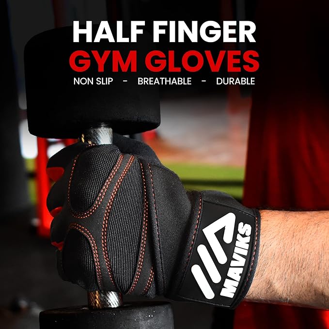 Workout Gloves for Men and Women Weight Lifting Gloves with Wrist Wrap Support for Gym Training Weightlifting Crossfit Pull-ups Exercise Glove for Ladies & Gents