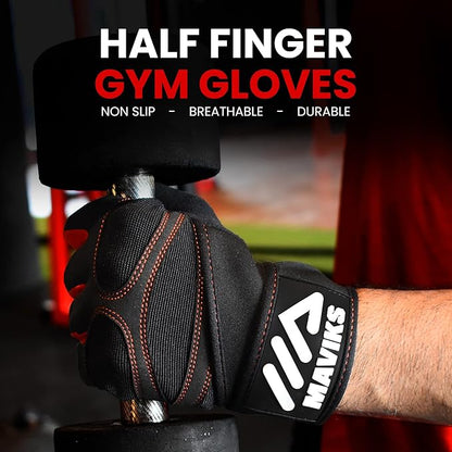 Workout Gloves for Men and Women Weight Lifting Gloves with Wrist Wrap Support for Gym Training Weightlifting Crossfit Pull-ups Exercise Glove for Ladies & Gents