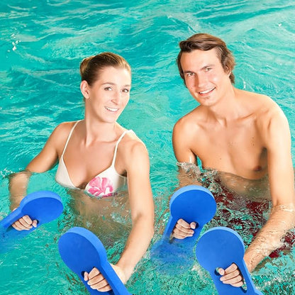 Lewtemi 2 Packs Water Exercise Discs Hand Held Water Weight Exercise Equipment Pool Exercise Equipment for Adults Water Aerobics Resistance Training, Blue