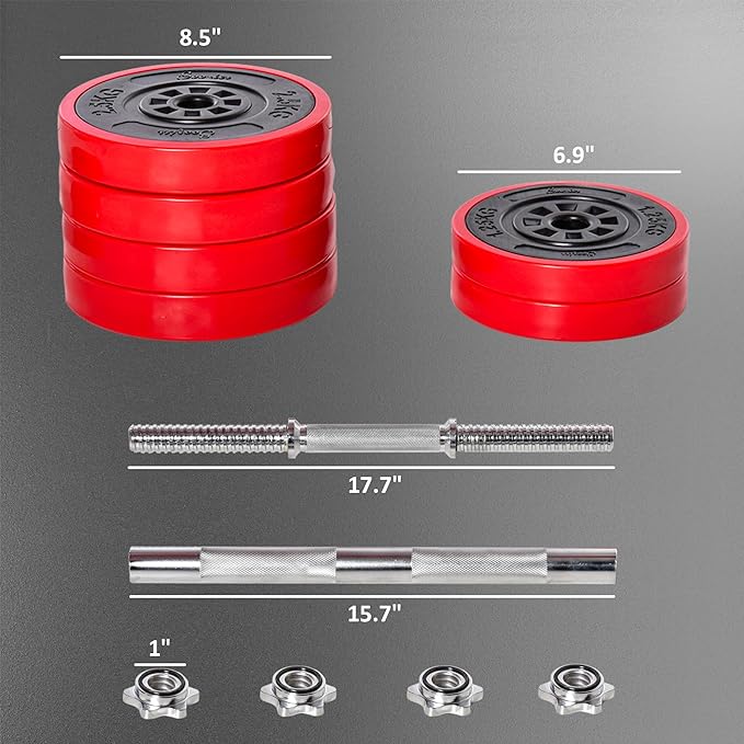 Soozier Adjustable Dumbbell Set, Convertible to Barbell Weight Set for Home Gym Women and Men Weight Lifting Training.