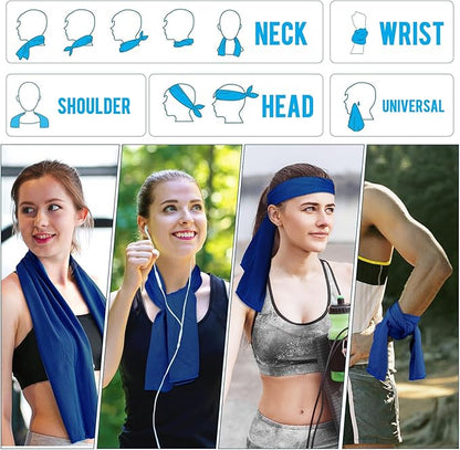 MENOLY 30 Packs Cooling Towels Bulk Cooling Towels for Neck and Face Gym Workout Cooling Neck Rags for Sports Yoga Soft Microfiber Breathable Sweat Rags for Hiking Running Fitness-Dark Blue