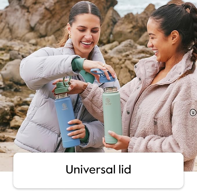 Takeya Actives Stainless Steel Water Bottle, Insulated Spout Lid, Keeps Drinks Cold 24 Hrs, Leakproof, Durable, Dishwasher Safe, Ideal for Gym, Travel, Fits Most Cup Holders, 40 oz/Midnight Blue