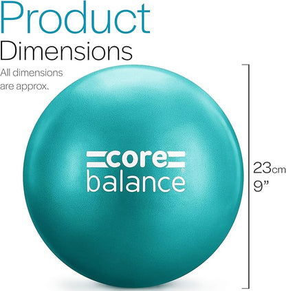 Core Balance 9 Inch Anti Burst Pilates Ball - Mini Exercise Ball for Yoga, Barre, Stretching and Core Stability Workout