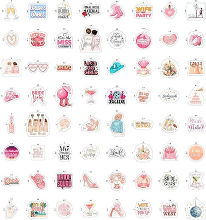 100Pcs Bachelorette Stickers for Scrapbooking, Bride Stickers for Water Bottle - Bachelorette Party Supplies - Gift for Women & Men