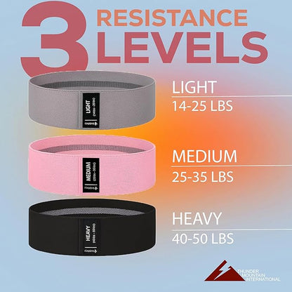 BodyForge Resistance Bands for Working Out, 3 Booty Bands for Women Men Fabric Elastic Bands for Exercise Bands for Legs Bands for Working Out Hip Thigh Glute Bands Set & with Carry Bag & Manual