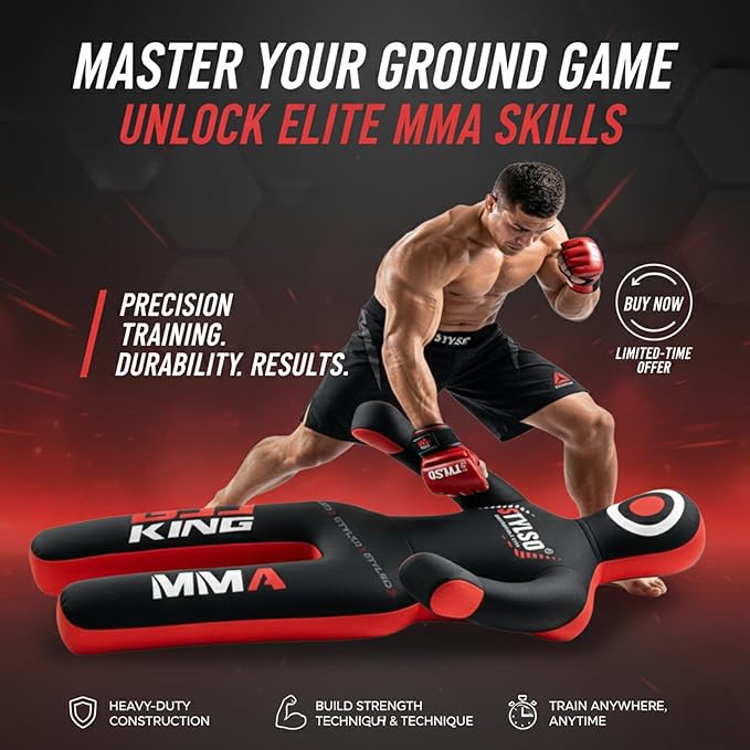 Unfilled Grappling Dummy – Adult Life Size Wrestling & BJJ Training Dummy, MMA Jiu Jitsu Judo Takedown & Throwing Practice, Heavy-Duty Triple-Stitched Canvas Submission Dummy