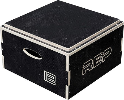 Rep Wooden Plyo Box | Stackable Jump Platforms for Home Gym Workouts | Multiple Height Options from 4, 6.8 and 12" Exercise Step Up Boxes for CrossFit & Plyometric Training | Durable Fitness Equipment
