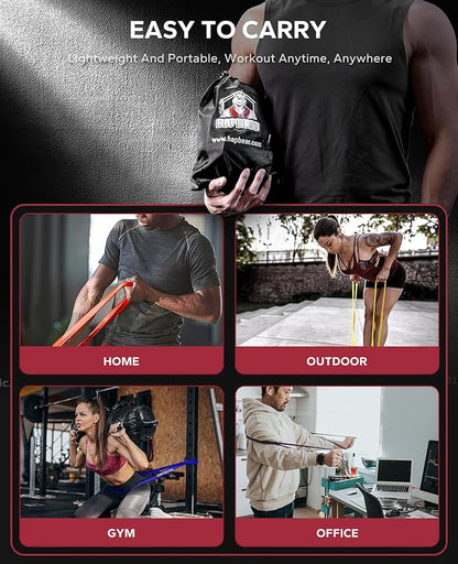 HAPBEAR Pull Up Assistance Bands - Pull Up Bands - Resistance Bands - Exercise Bands Resistance Bands Set - Workout Bands for Working Out, Stretching, Muscle Training
