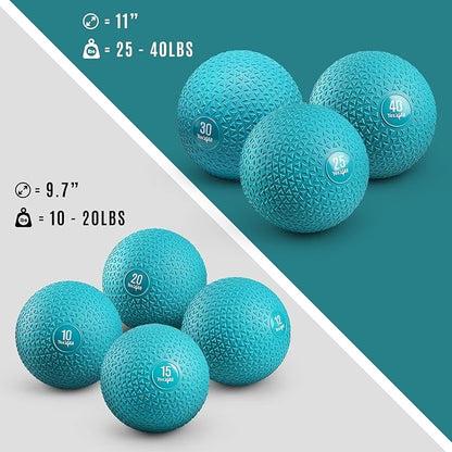 Yes4All Slam Balls, 10-40lb Weighted Ball Weight, Durable PVC Sand Filled Workout Dynamic Slam Ball for Core Strengthen