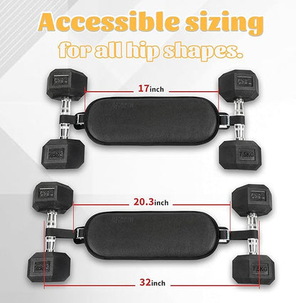 Hip Thrust Belt, Dumbbell Hip Thrust Belt for Kettlebells or Grip Plates, Thicker Slip-Resistant Leather Glute Bridge Pad Machine for Booty Workout of Home Gym