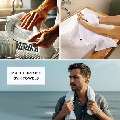 Premium Ultra Absorbent Gym Towels for Workout, Yoga & Sports Quick Dry Cotton Towels Ideal Sweat Towel, Face, Perfect Size for Gym Bag Bathroom Use (6)