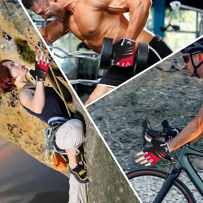 BEAST RAGE Half Finger Cycling Gloves for Men Women, Gel Padded Anti-Slip Shock Absorbing Weight Lifting Gym Gloves Cycle Mountain Bike Gloves for MTB, Biking, Hiking