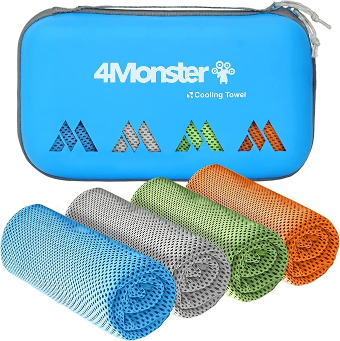 4Monster Cooling Towel for Neck and Face,Microfiber Cold Towel for Hot Weather,Quick Dry Ice Chilly Towel Cooling Rags for Neck Stay Cold for Gym,Yoga,Sport,Running,Camping,Fitness(40 x 12 inches)