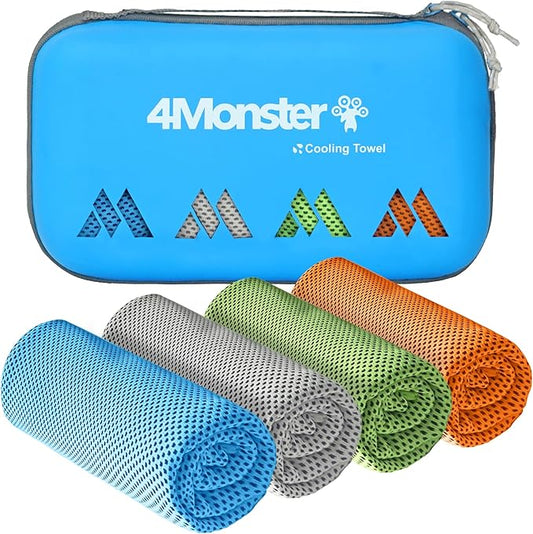 4Monster Cooling Towel for Neck and Face,Microfiber Cold Towel for Hot Weather,Quick Dry Ice Chilly Towel Cooling Rags for Neck Stay Cold for Gym,Yoga,Sport,Running,Camping,Fitness(40 x 12 inches)