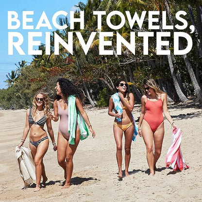 Dock & Bay Beach Towel - Quick Dry, Sand Free - Compact, Lightweight - 100% Recycled - Includes Bag - Cabana Light - Goa Grey - Large (160x90cm, 63x35)