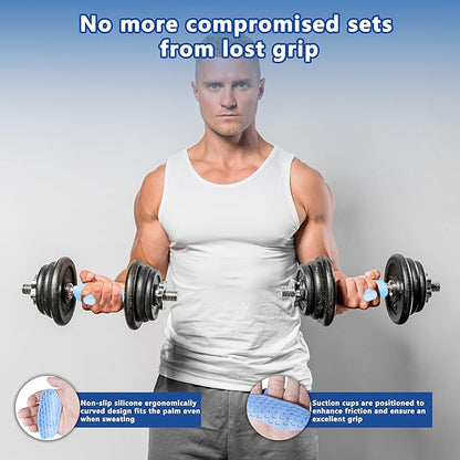 Silicone Gym Grips for Weight Lifting,Workout Gloves for Women Men Alternative,Anti Slip Gym Workout Grip,Rubber Gym Hand Grips-Weightlifting Grips Pad for Barbell,Pull Up,Ryptfit,Training