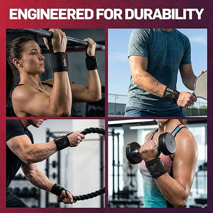 Dr. Arthritis Weight Lifting Wrist Wraps with Thumb Loop, Heavy-Duty Wrist Straps for Weightlifting, Hybrid Training, Olympic Lifts & Calisthenics, Non-Slip Gym Wraps for Men & Women (Black, Pair)